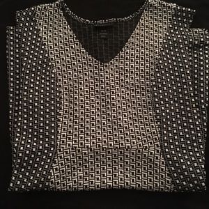 Lane Bryant Black and White Pattern Midi Dress